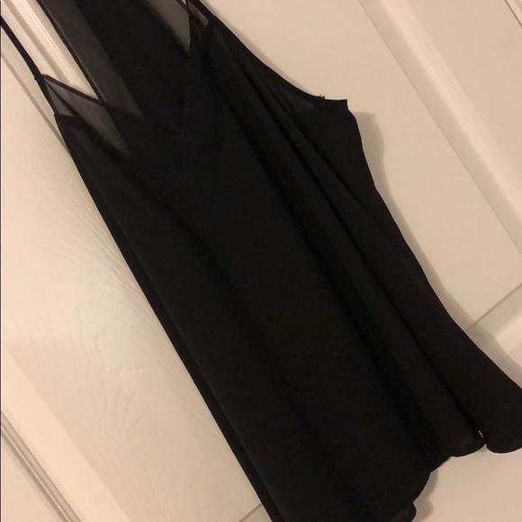 Express Black Chiffon Tank V-neck - Picture 4 of 5